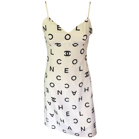 chanel logo mini dress